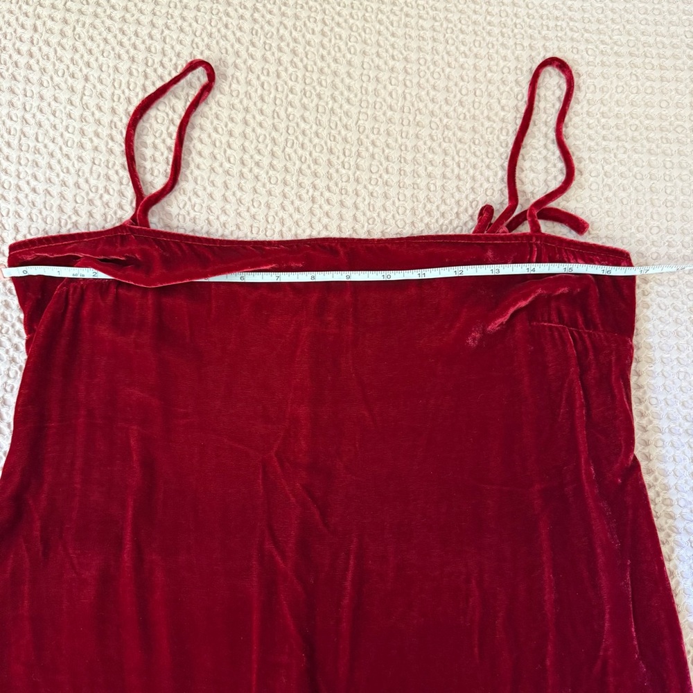Reformation Crimini Velvet Midi Dress Red Slit Holiday Cocktail Dress S - Picture 9 of 11